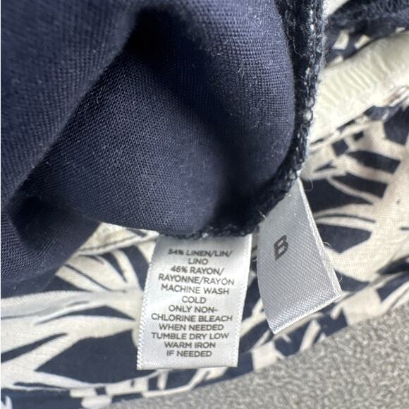 Ann Taylor Loft Strapless Jungle Fever Palm Leaf Jumpsuit Linen Blend Size 6 - Picture 6 of 10